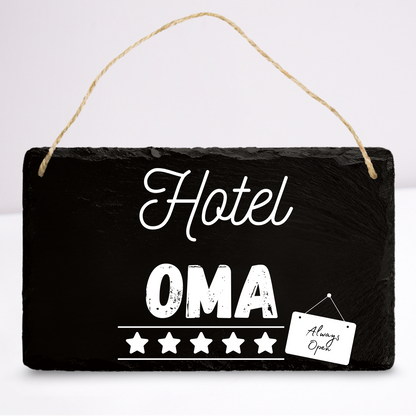 Hotel oma | Leistenen wandbordje