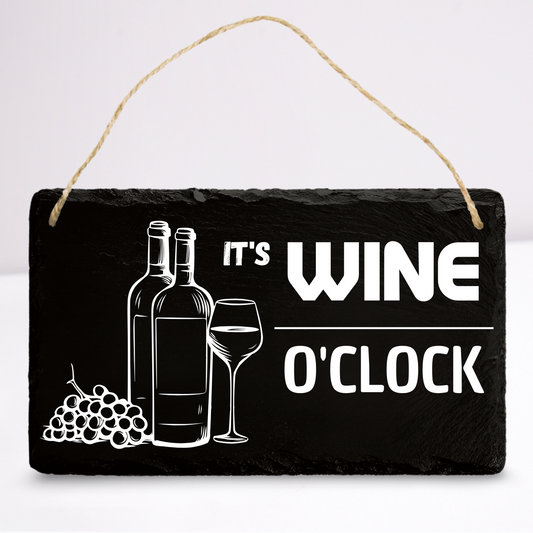 It's wine o'clock | Leistenen wandbordje