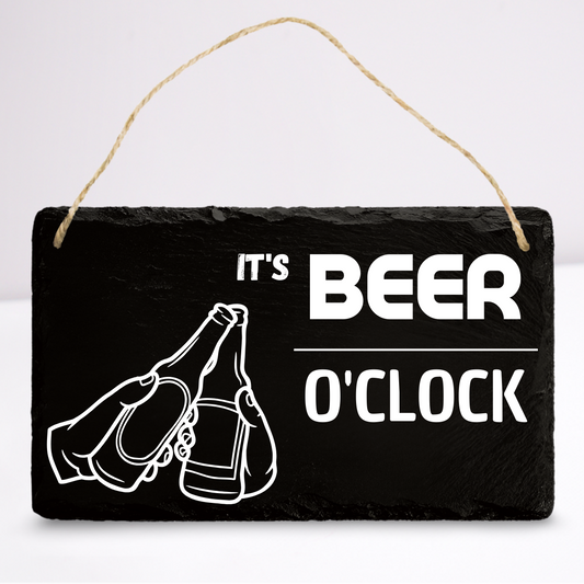 It's beer o'clock | Leistenen wandbordje