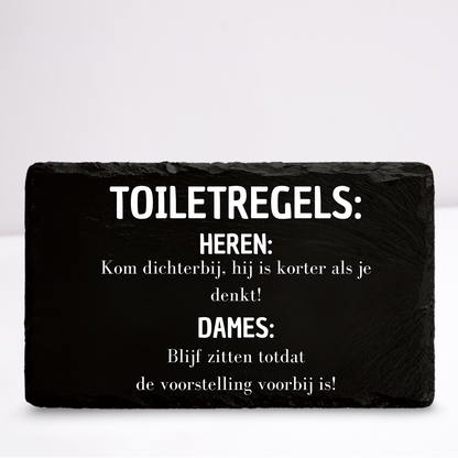 Toiletregels | Leistenen wandbordje