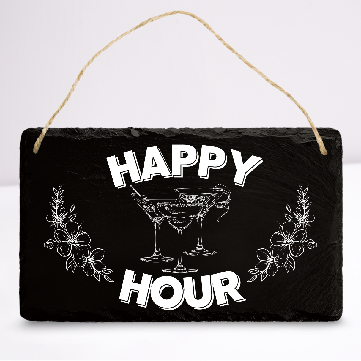 Happy hour | Leistenen wandbordje