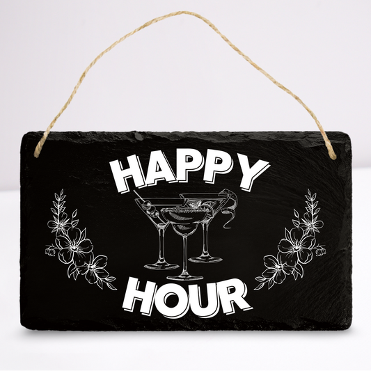 Happy hour | Leistenen wandbordje