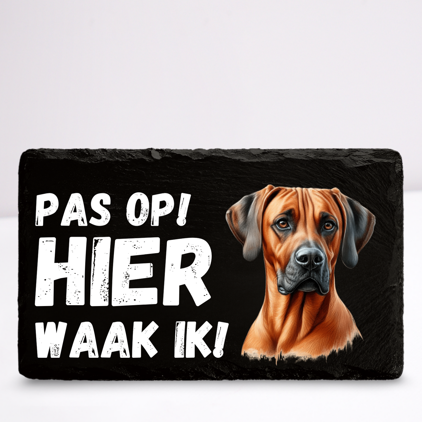 Pas op hier waak ik! Ridgeback | Leistenen wandbordje